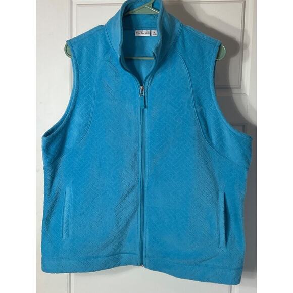 Kim Rogers Jackets & Blazers - Kim Rogers Turquoise Fleece Vest w/Pockets Unlined Vest XL